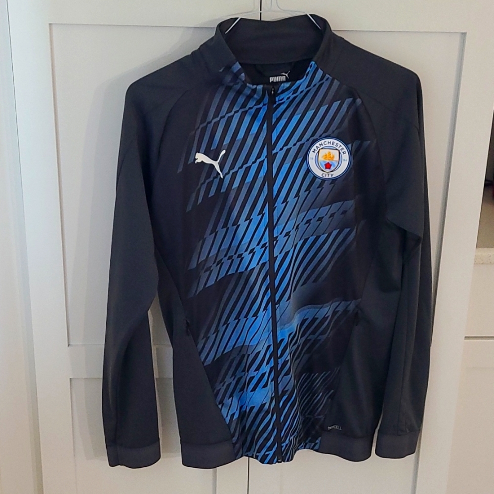 Manchester City Puma Warm Up Full Zip Thin Jacket Adult Small